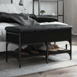 vidaXL fekete szerelt fa cipőtároló pad 82 x 42 x 45 cm (835192) - balena