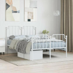 vidaXL fehér fém ágykeret fej- és lábtámlával 120 x 190 cm (373951) - balena