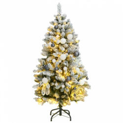 vidaXL csuklópántos műkarácsonyfa 150 LED-del és gömbökkel 150 cm (3210106)