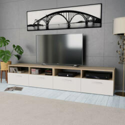 vidaXL 2 db tölgyfa színű/fehér faforgácslap TV szekrény 95x35x36 cm (275112)