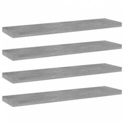 vidaXL 4 db betonszürke szerelt fa könyvespolc 40 x 10 x 1, 5 cm (805130) - balena
