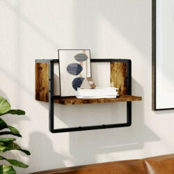 vidaXL füstös tölgy színű fali polc rúddal 40x25x30 cm (836285) - balena