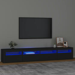 vidaXL fekete TV-szekrény LED-lámpákkal 240x35x40 cm (3152723)