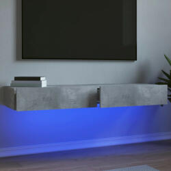 vidaXL 2 db betonszürke TV-szekrény LED-lámpákkal 60x35x15, 5 cm (842893) - balena