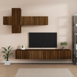 vidaXL 7 részes barna tölgy színű szerelt fa TV-szekrényszett (3114525)