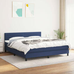 vidaXL kék szövet rugós ágy matraccal 160 x 200 cm (3140151) - balena