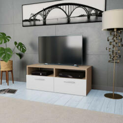vidaXL tölgyfa/fehér színű faforgácslap TV szekrény 95 x 35 x 36 cm (244869)