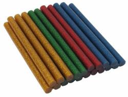 TopTrade hőre lágyuló ragasztó, 4 csillámszín - piros, sárga, kék, zöld, 7, 5 x 100 mm, 20 db
