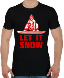 printfashion SNOWBOARD LET IT SNOW - Férfi póló - Fekete (10778677)