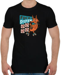 printfashion Fuck The System - Férfi póló - Fekete (4215317)