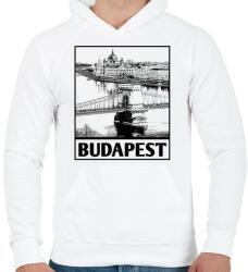 printfashion Budapest - Férfi kapucnis pulóver - Fehér (4362166)
