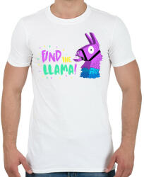 printfashion Fortnite Lama - Férfi póló - Fehér (930853)