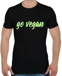 printfashion Go vegan - Férfi póló - Fekete (2285607)