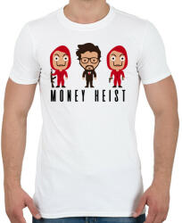 printfashion Money Heist - Férfi póló - Fehér (3176314)