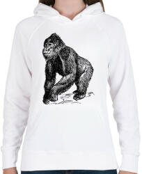 printfashion Gorilla - Női kapucnis pulóver - Fehér (10595435)