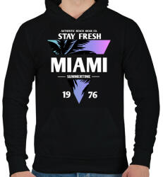 printfashion Miami - Férfi kapucnis pulóver - Fekete (4389869)