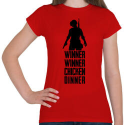 printfashion Winner Winner Chicken Dinner PUBG - Női póló - Piros (828492)