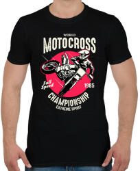 printfashion Motocross - Férfi póló - Fekete (13735373)