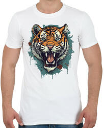 printfashion Tigris - Férfi póló - Fehér (14036663)