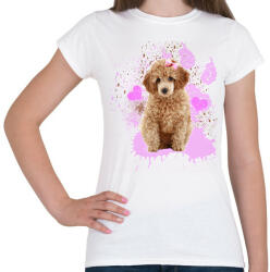 printfashion pudli - Női póló - Fehér (1656806)