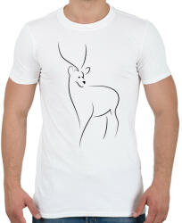 printfashion Szarvas - Férfi póló - Fehér (4382955)