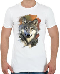 printfashion wolf - Férfi póló - Fehér (1260418)