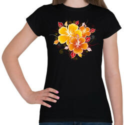 printfashion Hibiscus - Női póló - Fekete (1278711)