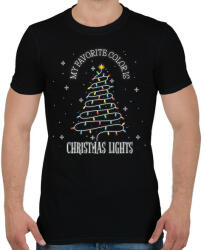 printfashion Karácsonyi fények - Férfi póló - Fekete (9559910)