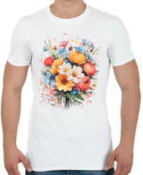 printfashion Virágok - Férfi póló - Fehér (14932116)