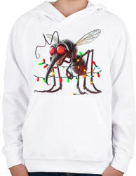 printfashion Vicces gonosz karácsonyi szúnyog - izzósorral - Gyerek kapucnis pulóver - Fehér (15226027)