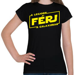 printfashion A legjobb férj a galaxisban - Női póló - Fekete (1001299)