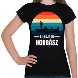 printfashion A legjobb horgász - Női póló - Fekete (4834690)