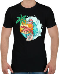 printfashion flamingo - Férfi póló - Fekete (13658992)
