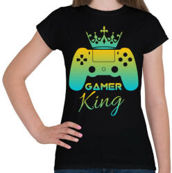 printfashion Gamer king - Női póló - Fekete (3930333)