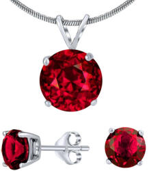 Silvego Set bijuterii din argint cu cristale roșii JJJS7RR1 (cercei, pandantiv)