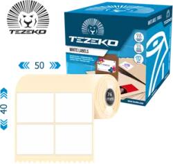 Tezeko 50 mm x 40 mm Papír Tekercses etikett címke Fehér ( 5000 címke/tekercs ) (P0500004000-012)