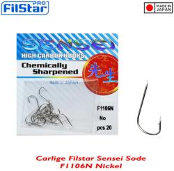 Filstar Carlige FILSTAR Sensei Sode F1106N, Nickel, Nr. 10, 20buc/plic (F1106N-10)