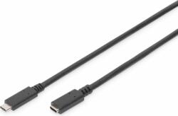 ASSMANN AK-300210-015-S USB Type-C apa - USB Type-C anya Hosszabbító kábel - Fekete (1.5) (AK-300210-015-S)