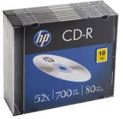 HP D-R lemez, 700MB, 52x, 10 db, vékony tok, (CDH7052V10)