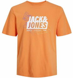 JACK & JONES Férfi póló JCOMAP Regular Fit 12252376 Tangerine (Méret S)