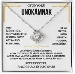  Lovilion Gyönyörű unokánknak - 14K fehérarany nyaklánc cirkónia kristályokkal, tökéletes ajándék Valentin napra | NASUS