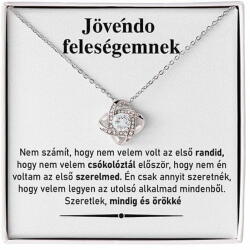  Lovilion Egyedi ajándék Valentin napra Jövendőbeli feleségemnek - 14K fehérarany nyaklánc cirkónia kristályokkal | RIVEN