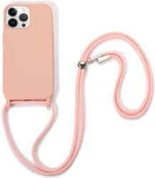 FixPremium - Szilikon tok nyakba akasztható szíjjal - iPhone 12 Pro Max, rózsaszín