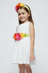 Mayoral gyerek ruha fehér, mini, harang alakú - fehér 122 - answear - 25 990 Ft