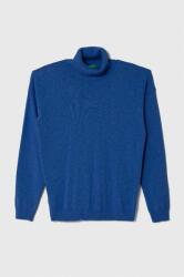 Benetton gyerek gyapjúkeverékből készült pulóver könnyű - kék 122