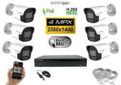 Monitorrs Security - IP kamerarendszer 6 kamerával 4 Mpix - 6024K6