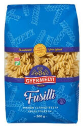 Gyermelyi Száraztészta fusilli GYERMELYI 2 tojásos durum 500 g - papir-bolt