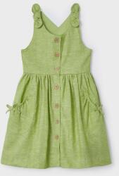 Mayoral gyerek vászonruha zöld, mini, harang alakú - zöld 128