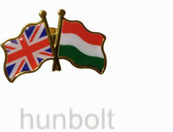  Kitűző, páros zászló Nagy-Britannia-Magyar jelvény 40x25 mm