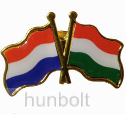  Kitűző, páros zászló Holland-Magyar jelvény 40x25 mm